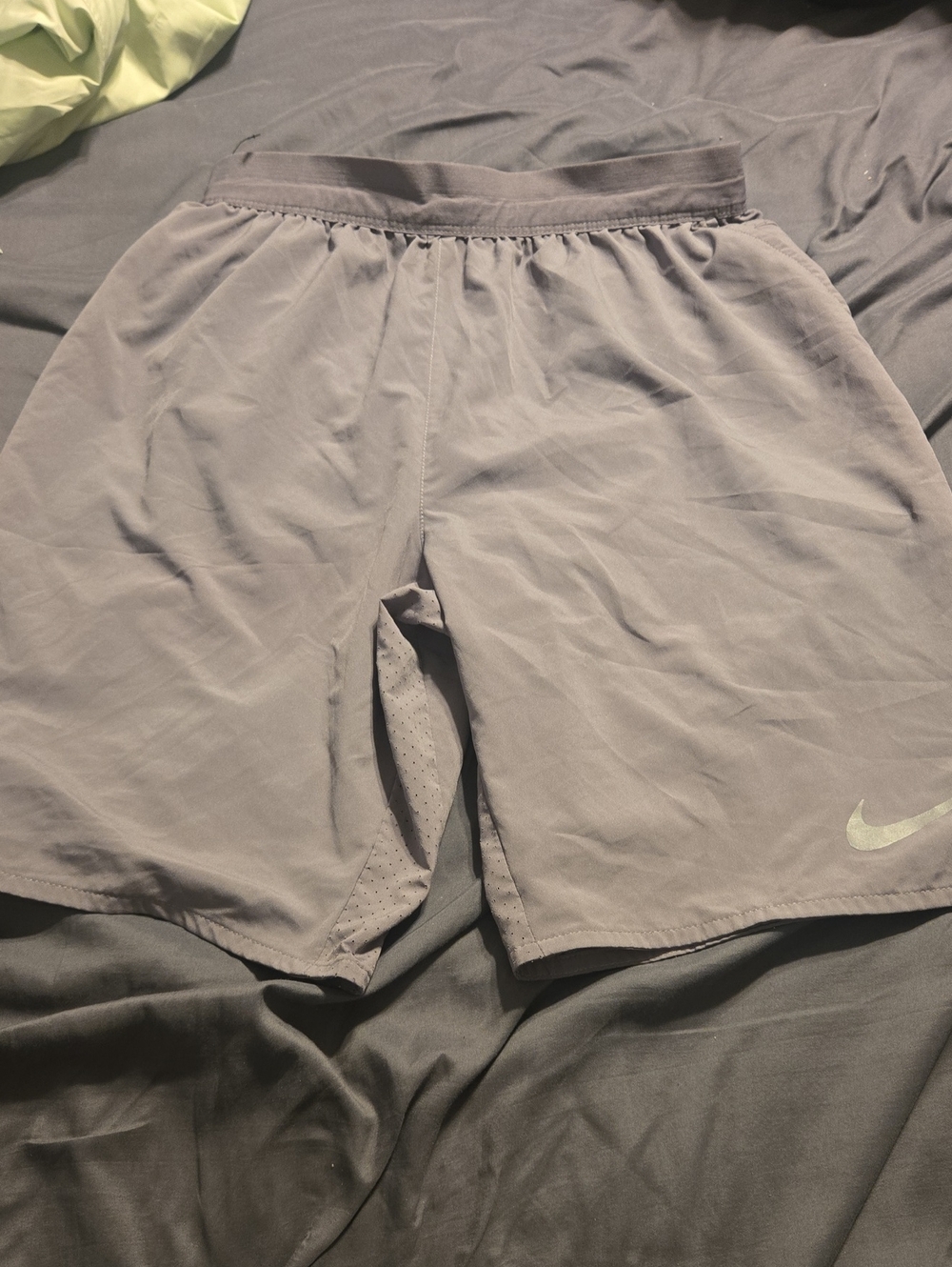 Nike Men's Gray Athletic Shorts with Swoosh